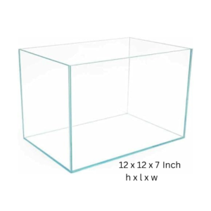 Crystal Clear 12x12x7 Inch Glass Fish Tank – Compact & Stylish Aquarium for Home or Office