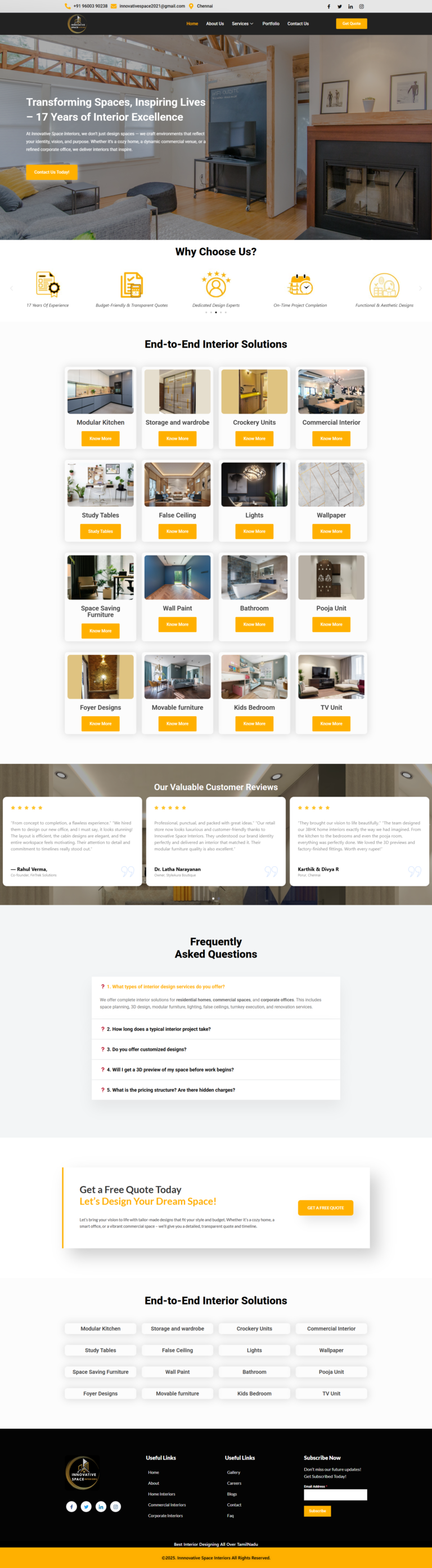 interior designing website build by elstar innovations chennai the best web designing company in chennai