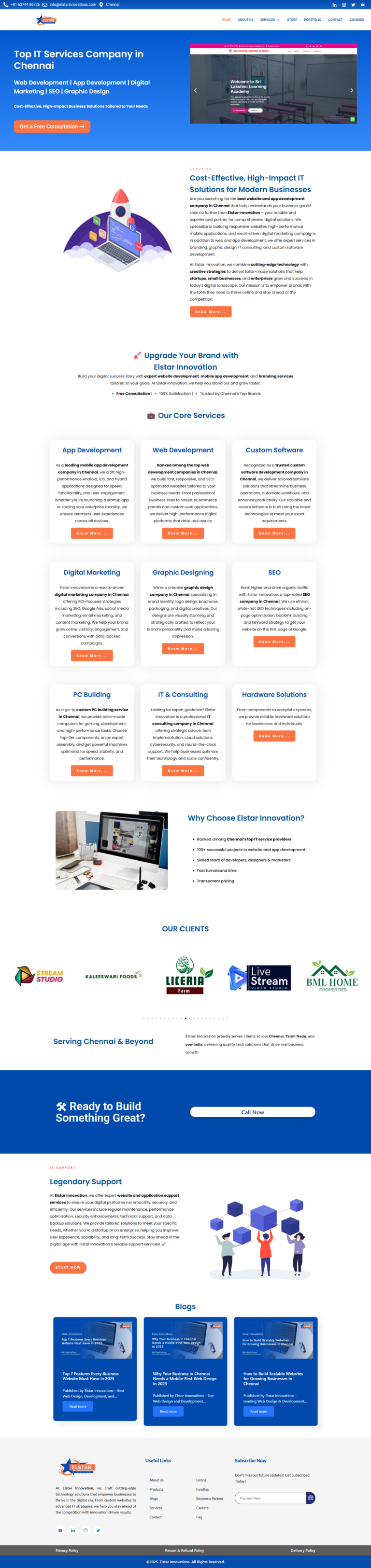 it company website build by elstar innovations chennai the best web designing company in chennai