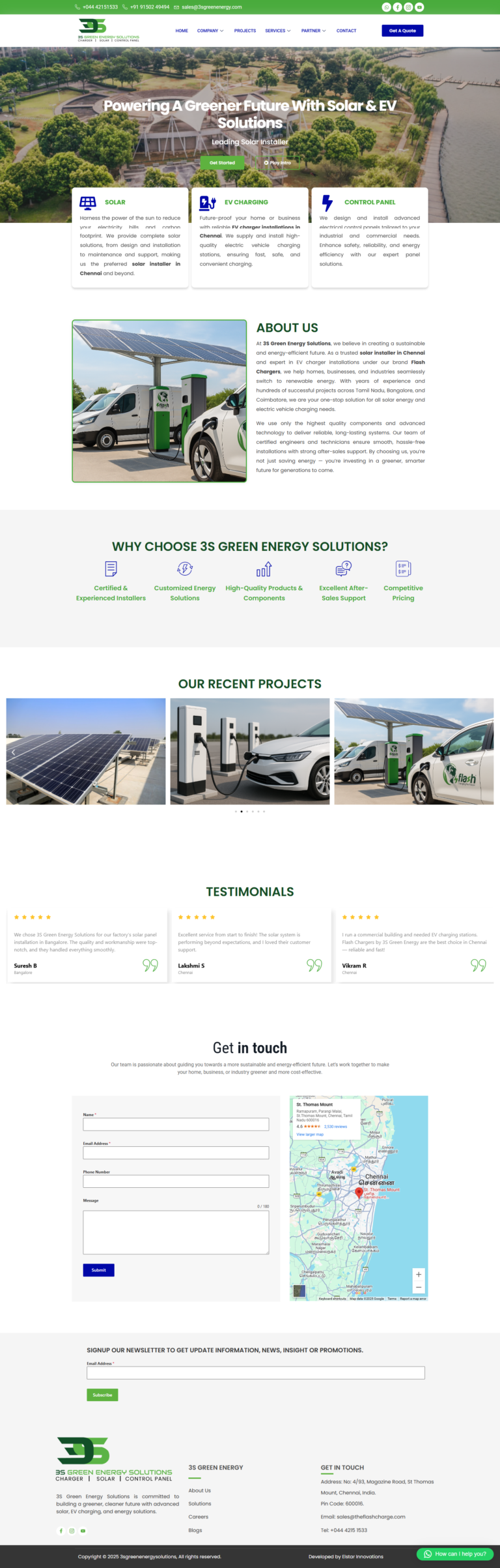 renewable solar energy company website build by elstar innovations chennai the best web designing company in chennai